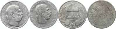 1 Koruna 1895 KB; +1 Koruna 1894 b.zn.       2 ks