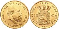 Nizozemí, William III. 1849 - 1890, 10 Gulden 1875