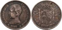 5 Peseta 1891/1891 PG-M