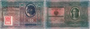 100 Koruna 1912 - zoubkovaný kolek