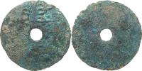Raný bronzový "proto-coin" s kruhovým otvorem