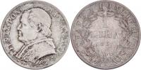 Lira 1866 R - XXI.rok pontifikátu - velká hlava