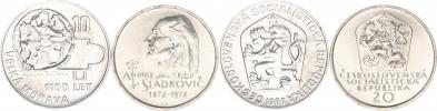 20 Kčs 1972 - Sládkovič; +10 Kčs 1966 - Velká Morava       2 ks