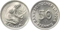 50 Pfennig 1950 G - Bank Deutscher Länder   "RR"  KM 104