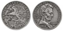 1/2 Dollar 1918 - Lincoln       KM 143_tém.