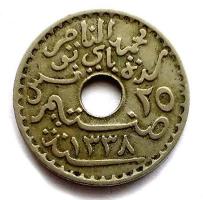 Tunisko pod francouzským protektorátem 25 centimes 1920